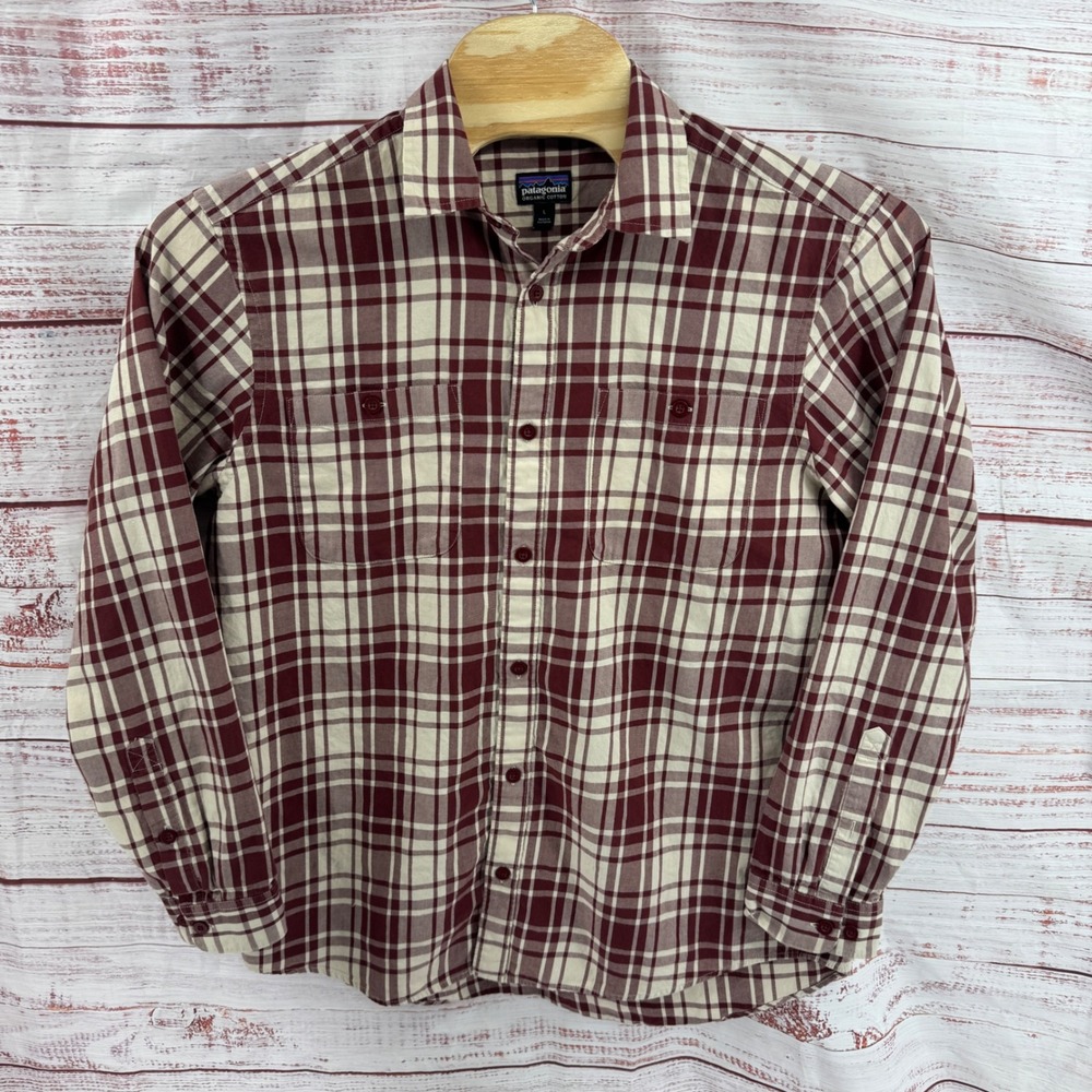 Patagonia Shirt Mens Large Organic Cotton Plaid Button Down Long‎ Sleeve Casual